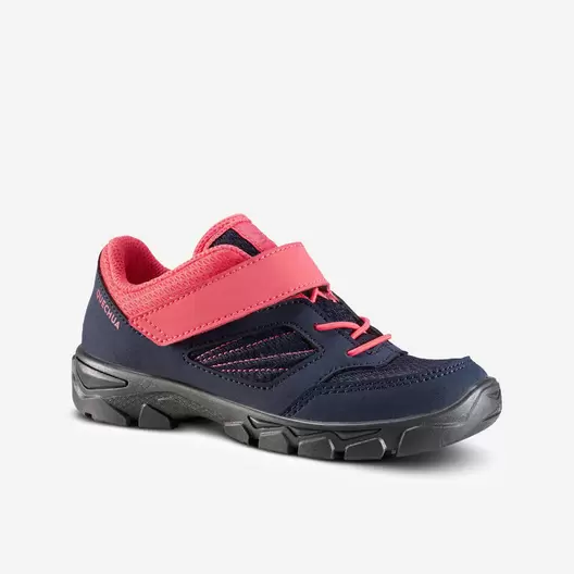 Chaussures de randonnée à scratch 24 au 34 enfant, NH100 rose