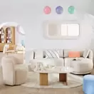 Modjo - Canapé d'angle droit 3/4 beige sable