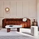 Lilo - Canapé nuage 3/4 places en velours coloris bronze