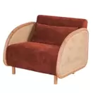 Narnia - Canapé clic-clac 1 place en velours terracotta