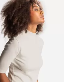 T-Shirt - Dreiviertelärmel - weiß