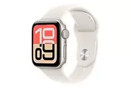 APPLE Watch SE 3 (GPS) 40 mm Smartwatch Aluminium Fluorelastomer, 130 - 180 mm (S/M), Starlight/Starlight Sport Band