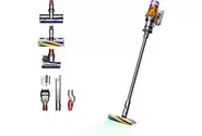 DYSON V12 Detect Slim Absolute - Akku Staubsauger (Nickel Satin Gelb/Glanz Nickel)