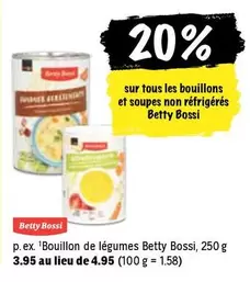 bouillons et soupes non réfrigérés