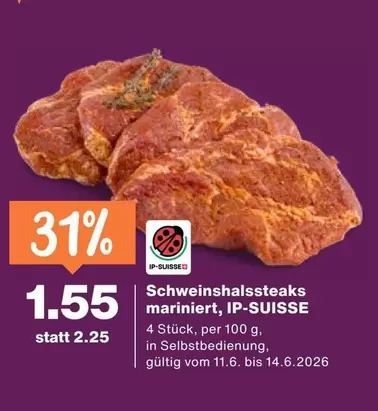 Schweinehalssteaks mariniert