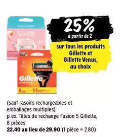 Produits Gillette et Gillette Venus