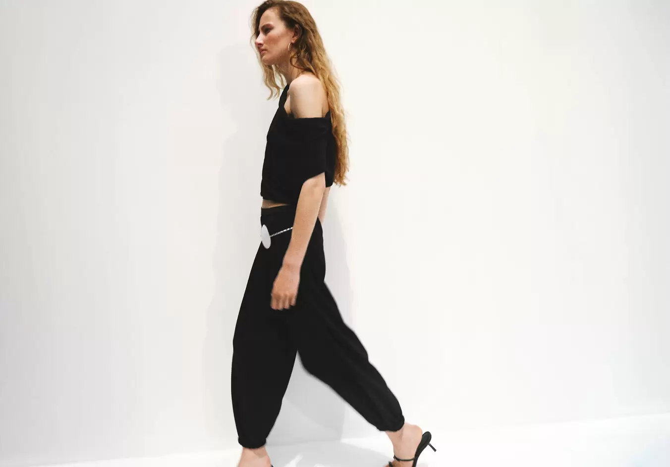 Mid-rise harem pants