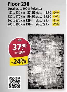 Floor 238 Opal grau, 100% Polyester