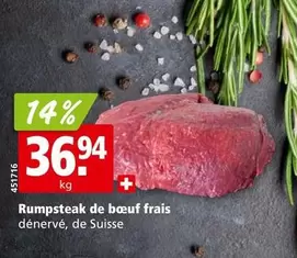 Rumpsteak de boeuf frais dénervé