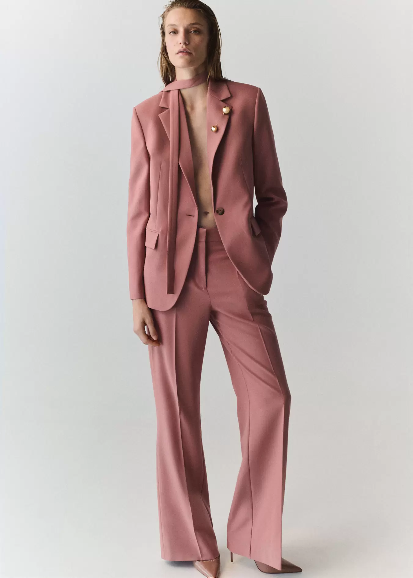 Straight-fit suit trousers