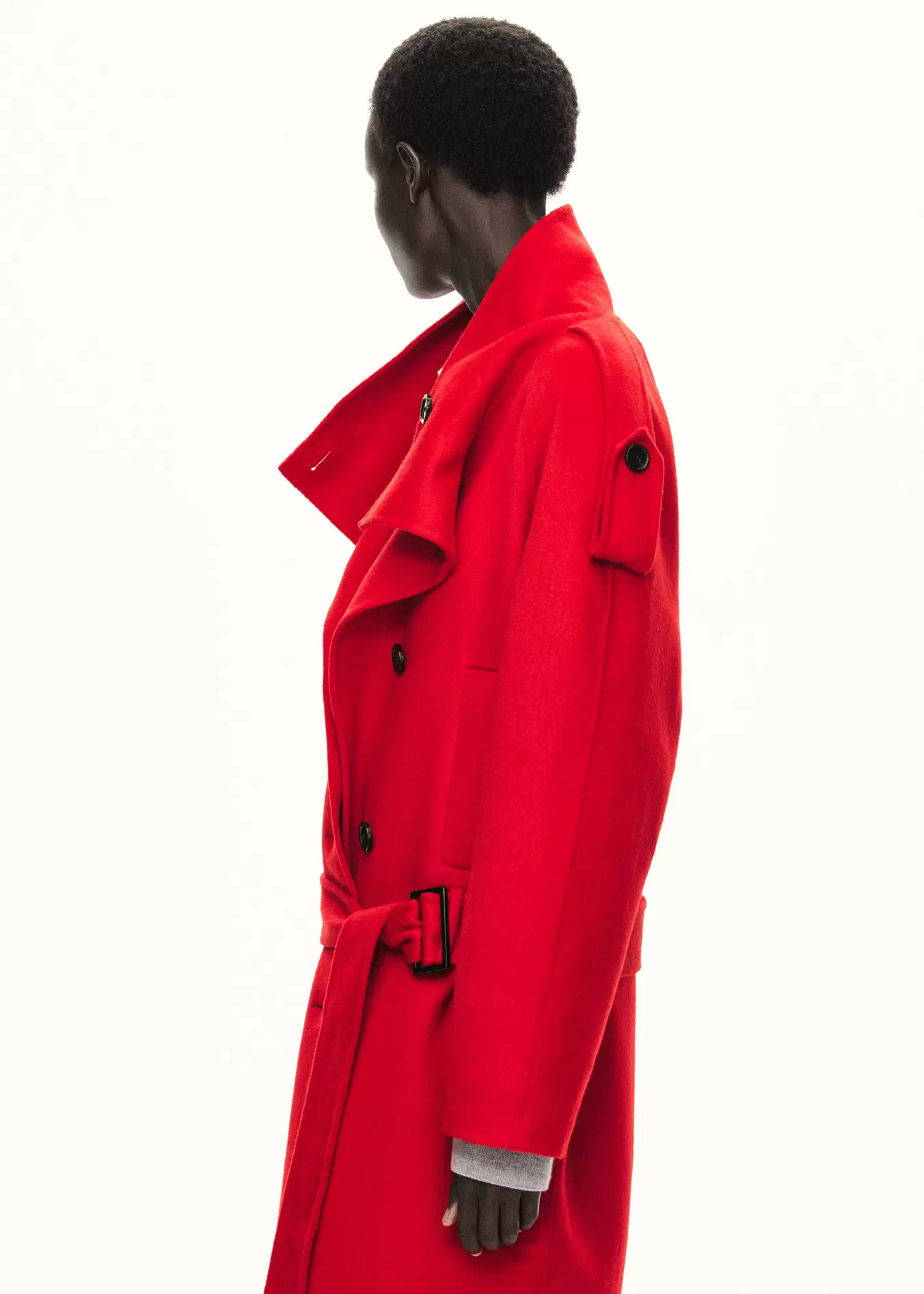 Woollen coat with belt