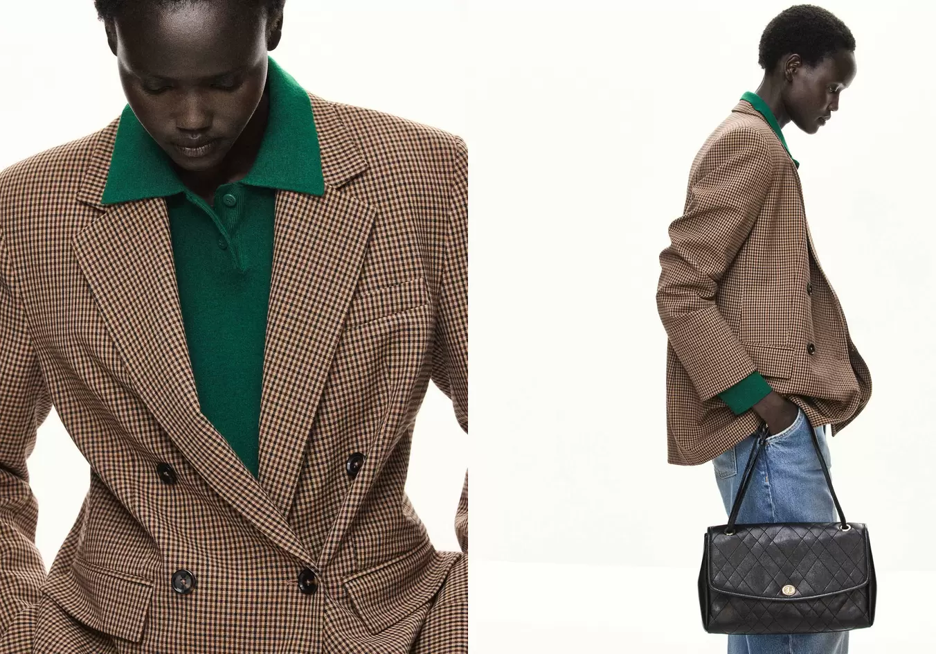 Check-print jacket