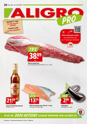 Aligro Katalog in Neuhausen | Actions PRO #31 | 2025-07-28T00:00:00.000Z - 2025-08-02T00:00:00.000Z
