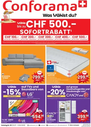 Conforama Katalog in Pully | Conforama reklamblad - DE | 2025-07-23T00:00:00.000Z - 2025-08-05T00:00:00.000Z