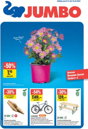 Jumbo Katalog in Gossau (SG) | Exklusivi Schnäppchen | 2025-07-31T00:00:00.000Z - 2025-08-13T00:00:00.000Z