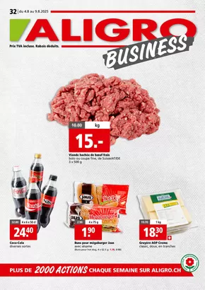 Aligro Katalog in Spreitenbach | Actions BUSINESS #32 | 2025-08-04T00:00:00.000Z - 2025-08-09T00:00:00.000Z