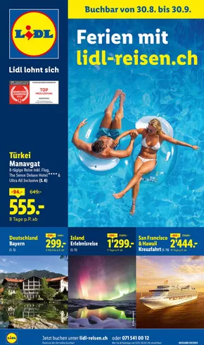Lidl Katalog in Genève | September - Reise-Highlights - DE | 2025-08-30T00:00:00.000Z - 2025-09-30T00:00:00.000Z