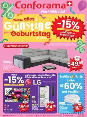 Conforama Katalog in Basel | Conforama reklamblad - DE | 2025-08-27T00:00:00.000Z - 2025-09-09T00:00:00.000Z