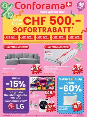 Conforama Katalog in Bern | Conforama reklamblad - DE | 2025-09-03T00:00:00.000Z - 2025-09-16T00:00:00.000Z