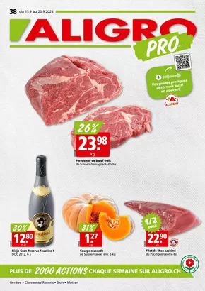 Aligro Katalog in Aarau | Actions PRO #38 | 2025-09-15T00:00:00.000Z - 2025-09-20T00:00:00.000Z