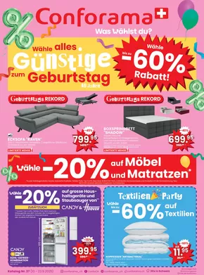 Conforama Katalog in Thun | Conforama reklamblad - DE | 2025-09-10T00:00:00.000Z - 2025-09-23T00:00:00.000Z