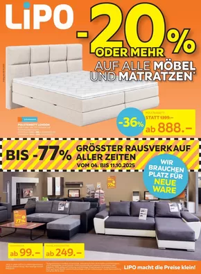 Lipo Katalog in Schaffhausen | Lipo Prospekt - DE | 2025-09-23T00:00:00.000Z - 2025-10-07T00:00:00.000Z