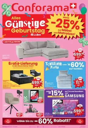 Conforama Katalog in Schaffhausen | Conforama reklamblad - DE | 2025-09-24T00:00:00.000Z - 2025-10-07T00:00:00.000Z