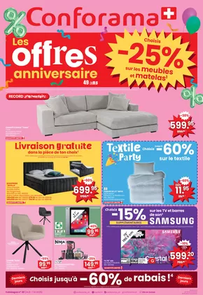 Conforama Katalog in Lugano | Conforama reklamblad - FR | 2025-09-24T00:00:00.000Z - 2025-10-09T00:00:00.000Z