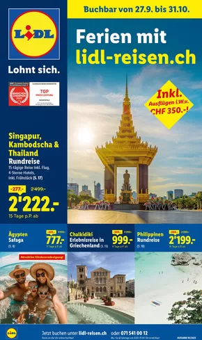 Lidl Katalog in La Chaux-de-Fonds | Oktober - Reise-Highlights - DE | 2025-09-26T00:00:00.000Z - 2025-10-31T00:00:00.000Z