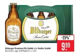 Bitburger - Premium Pils Stubbi oder Radler Stubbi