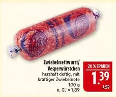 Zwiebelmettwurst/ Vesperwürstchen