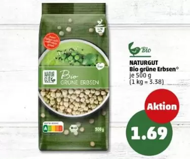 Bio -  grüne Erbsen