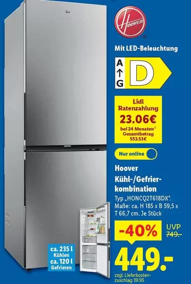 Hoover - Kühl-/Gefrier-kombination