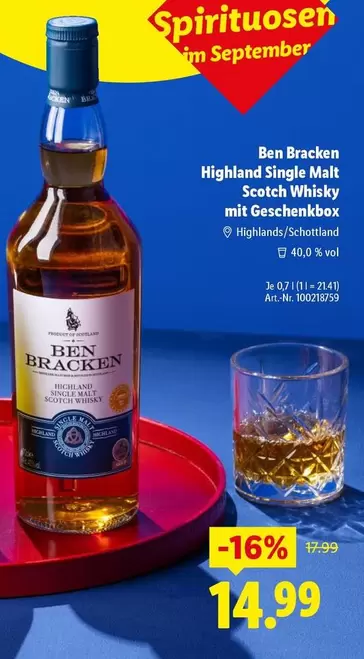 Highland Single Malt Scotch Whisky mit Geschenkbox
