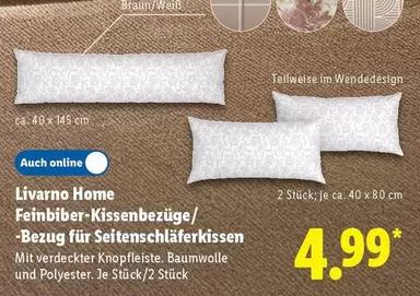 Feinbiber-Kissenbezüge/ -Bezug für Seitenschläferkissen