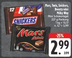 Mars - Twix, Snickers, Bounty oder Milky Way