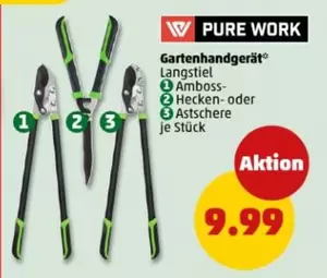 Gartenhandgerät Langstiel Amboss- Hecken- oder Astschere