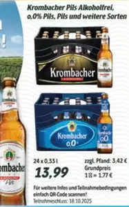 Krombacher - Pils Alkoholfrei, 0.0% Pils, Pils und weitere Sorten