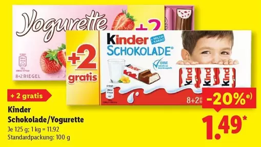 Kinder - Schokolade/Yogurette