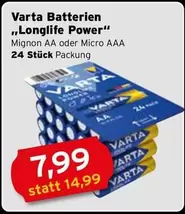Varta - Longlife Power Mignon AA oder Micro AAA