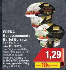 Büffel Burrata oder Burrata