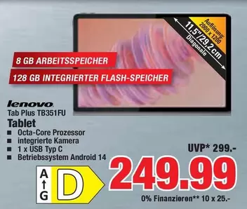 Lenovo - Tab Plus TB351FU Tablet