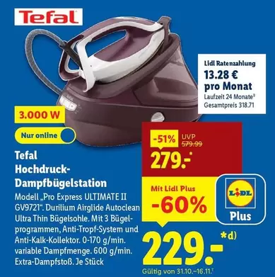 Tefal - Hochdruck-Dampfbügelstation