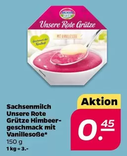 Unsere Rote Grütze Himbeer-geschmack mit Vanillesoße