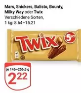 Mars - , Snickers, Balisto, Bounty, Milky Way oder Twix