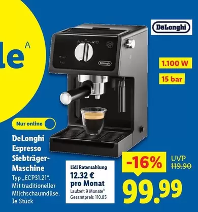 Delonghi - Espresso Siebträger-Maschine