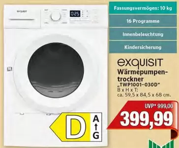 Wärmepumpen- trockner "TWP1001-0300"