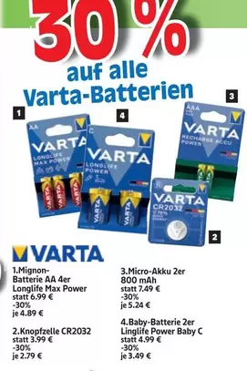 Varta - Mignon-Batterie AA 4er
