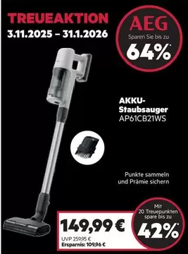 AEG - AKKU-Staubsauger AP61CB21WS