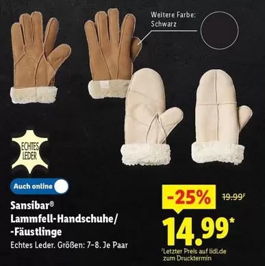 Lammfell-Handschuhe/ -Fäustlinge